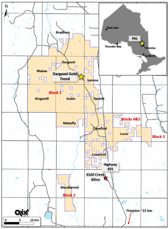 Figure 1: Project 81 - Dargavel Gold
Property Location Map