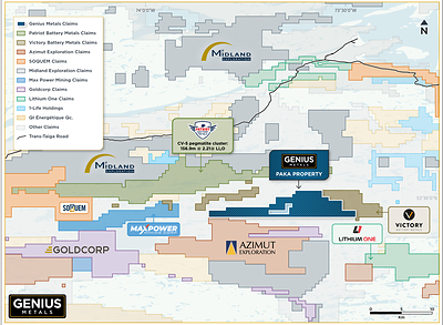 Figure1_Location of the Paka lithium property (CNW Group/Genius Metals Inc.)