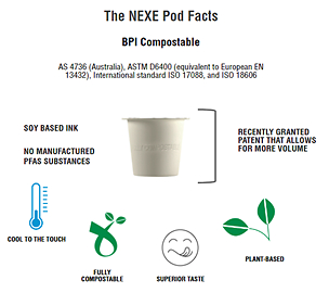 Fully compostable, single-use NEXE Pod compatible with Keurig* single-serve coffee format machines. (CNW Group/Nexe Innovations Inc.)