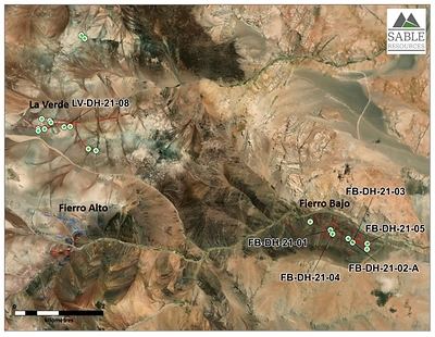 Figure 1. Location of reported holes (CNW Group/Sable Resources Ltd.)