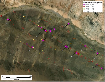 Figure 1. Proposed drill hole locations for El Fierro Bajo (CNW Group/Sable Resources Ltd.)