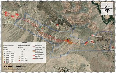 FIGURE 2: SAMPLING RESULTS INCLUDING TARGET AREAS (CNW Group/Kore Mining)