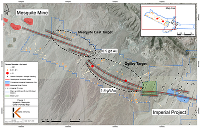 FIGURE 2: GOLD ANOMALIES WITH STRUCTURAL TARGETING (CNW Group/Kore Mining)