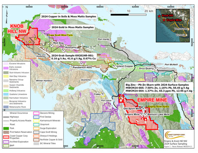 Coast Copper NR24-11. Figure 1 (CNW Group/Coast Copper Corp.)