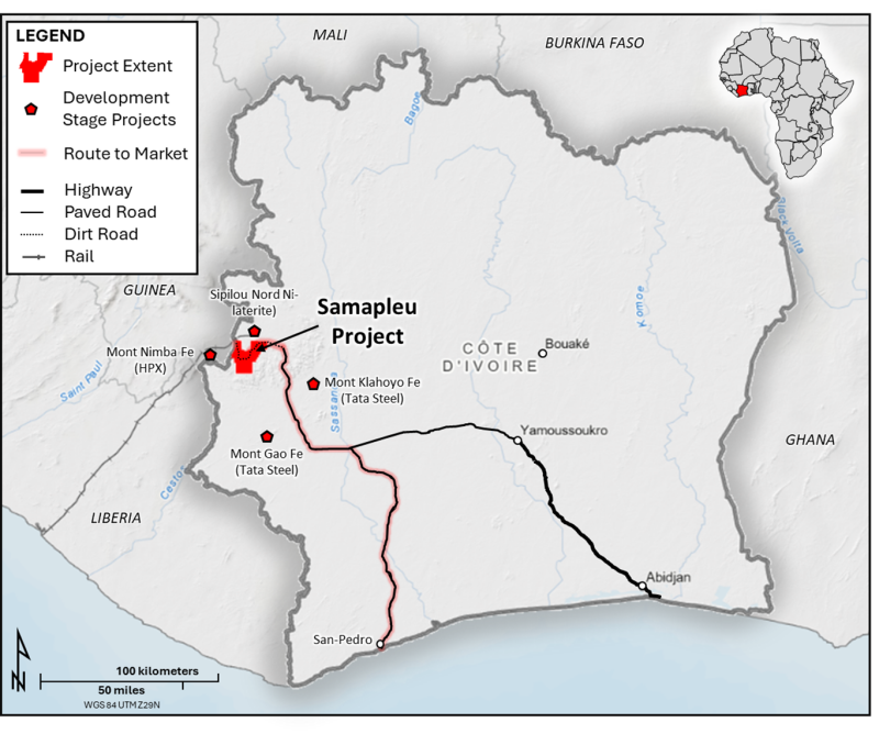 Figure 1: Samapleu-Grata Nickel-Copper Project Location
in Côte d’Ivoire
   
   
    
     
    
    
    Click Image To View Full Size