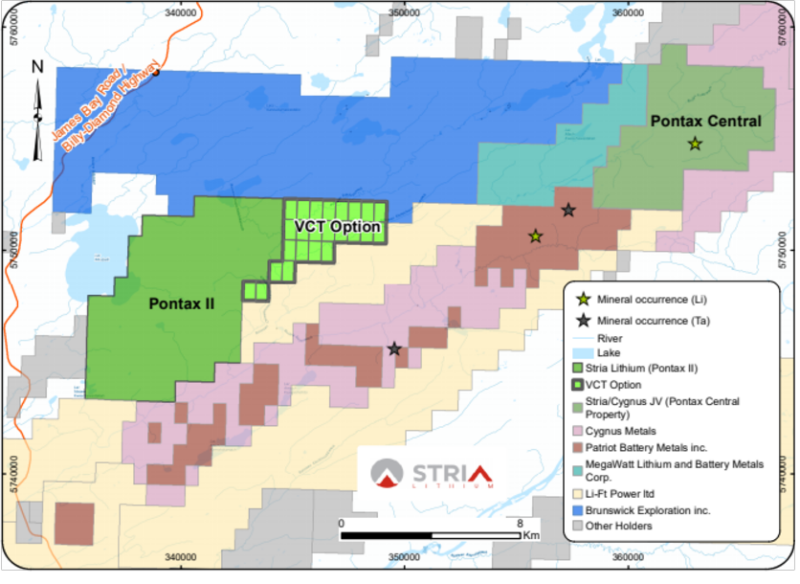 Figure
1:
   
   
    Newly acquired VCT claims
– Pontax 2 property