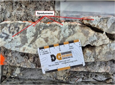 Figure 3 : Channel Sample C00429754 from the West Outcrop (CNW Group/Comet Lithium Corporation)