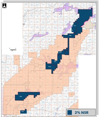 Map of McKenzie Gold Project and Retained Royalties (CNW Group/Comet Lithium Corporation)
