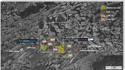 Figure 1: Anomalous outcrop and samples with K/Rb ratios below 150 (CNW Group/Comet Lithium Corporation)