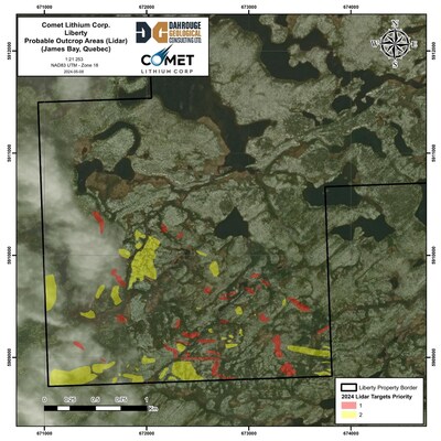 Figure 2 : Liberty 2024 Field Program – Lidar Targets (CNW Group/Comet Lithium Corp.)