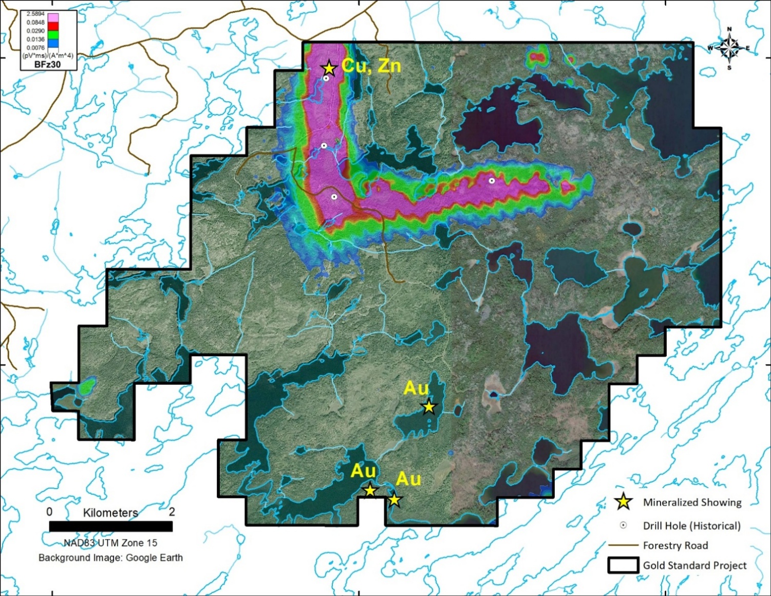 Figure 1: Gold Standard Conductivity Anomaly - 2022 VTEM Survey