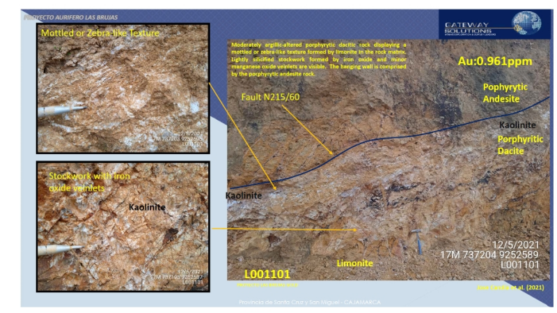 Figure 1:
   
   
    Las Brujas Gold 2 and
Tongod II Concessions
   
   
    geochemical sample
location map with results.