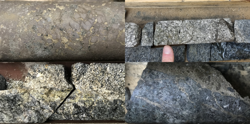 Figure 6: Massive sulphide in outcrop at Rånbogen
where historical rock chip samples up to 2.34% Ni are
reporte
   
   
    d