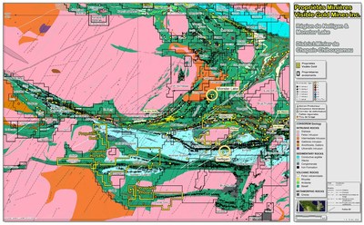 Visible Gold Mines claim location map. (CNW Group/Visible Gold Mines Inc.)