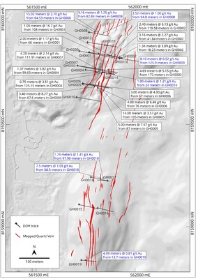Figure 1: Plan View of Drill Holes (CNW Group/Mantaro Precious Metals Corp.)