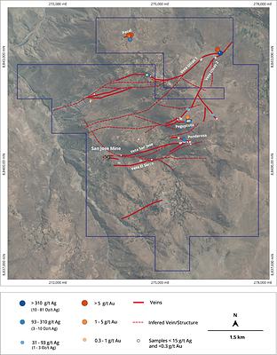 Figure 1 – Rock Chip Assays Collected at San Jose Silver Property (CNW Group/Mantaro Silver Corp.)