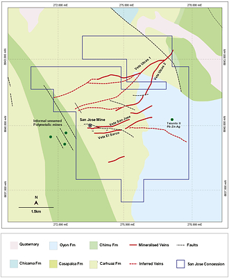 Figure 1 – San Jose Silver Property – Vein Systems (CNW Group/Mantaro Silver Corp.)