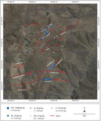 Figure 1 – Santas Gloria Silver Property – Ag Channel Sample Results (CNW Group/Mantaro Silver Corp.)