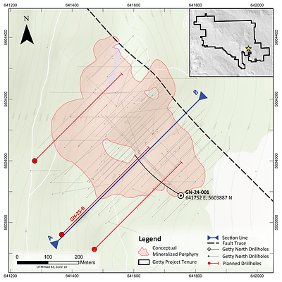 Getty Copper Extends Mineralization Below Getty North Deposit and Identifies Potential New Mineralized Zone. (CNW Group/Getty Copper Inc.)