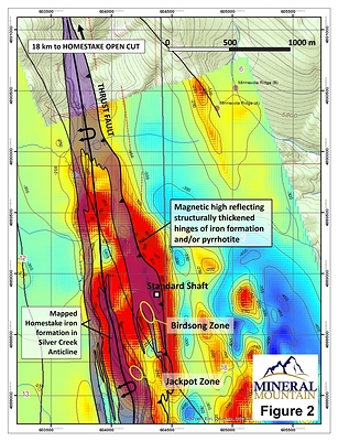 Map 2. Mineral Mountain Geophysical Signature of Standard Iron Formation (CNW Group/Mineral Mountain Resources Ltd.)