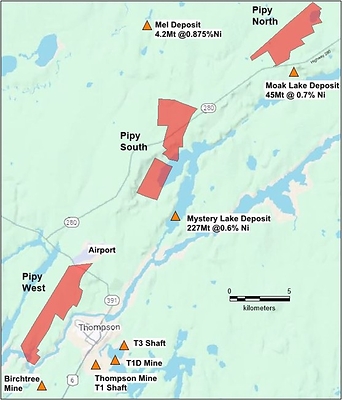 Figure 1: Pipy South Property Location and Infrastructure (CNW Group/Nican Ltd.)