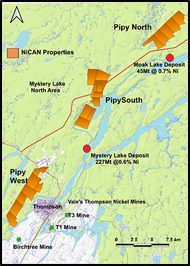 Figure 1: NiCAN’s Pipy Properties in the Thompson Area, Manitoba (CNW Group/Nican Ltd.)