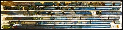 Figure 3. Core from diamond drill hole Wine 24-1A (0.0m-12.5m) – interpreted to be a new zone to the north of the Main Zone (CNW Group/Nican Ltd.)