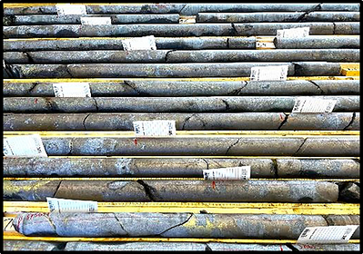 Figure 1. Core from diamond drill hole Wine 24-1A - interpreted to be part of the Main Zone (CNW Group/Nican Ltd.)