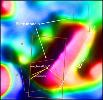 Figure 2: Magnetic Anomaly and Drill Hole Location of Diamond Drill Hole Wine 23-8 (CNW Group/Nican Ltd.)