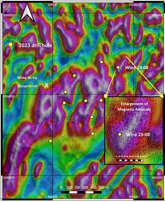 Figure 2: Wine-23-08 Magnetic Anomaly (CNW Group/Nican Ltd.)