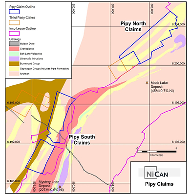 Figure 2: Geological Structure of the Pipy Land Package (CNW Group/Nican Ltd.)