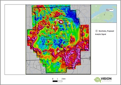 Figure 1 – Dôme Lemieux Drill Targets (CNW Group/Vision Lithium Inc.)