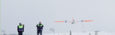 Figure 2. Drone equipment being utilized for the high-resolution magnetic survey. (CNW Group/Capella Minerals Limited)