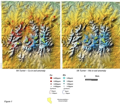 Figure 1 - Soil Anomalies at Mount Turner (CNW Group/Essex Minerals Inc)
