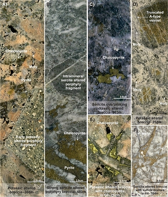 Figure 2 - MD-045 - Brecciation stage at the Mocoa porphyry system. *Moly (molybdenite) (CNW Group/Libero Copper & Gold Corporation)