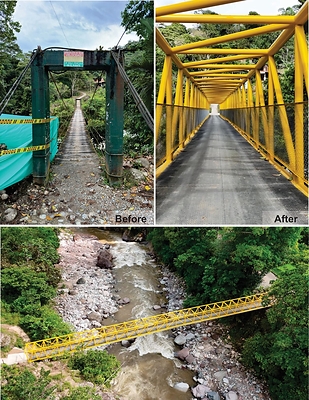 Figure 1 - New Montclar walking bridge. (CNW Group/Libero Copper & Gold Corporation)