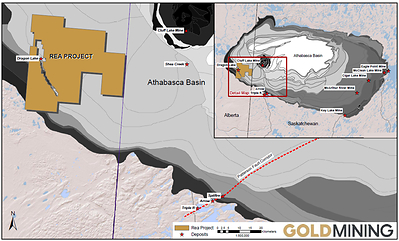 Figure 1.  Rea Project location map (CNW Group/GoldMining Inc.)