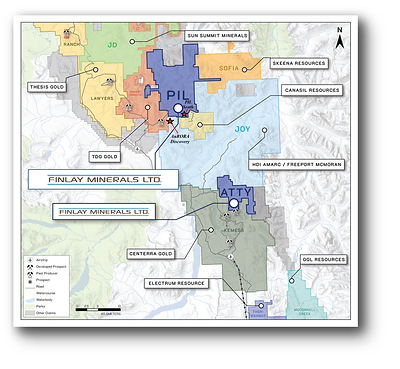 AuRORA Discovery in relation to Finlay's PIL Property (CNW Group/Finlay Minerals Ltd.)
