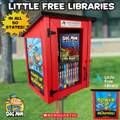 Dog Man author and illustrator Dav Pilkey to donate 50,000 books to support Little Free Libraries in underserved communities as part of the ‘Power Up with Reading’ initiative.