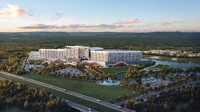 Shown above is the front view rendering of Bear Village Commerce, Georgia, as designed by Nelson Worldwide.