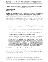 Burke & Herbert Financial Services Corp 3Q 2023 Earnings Release