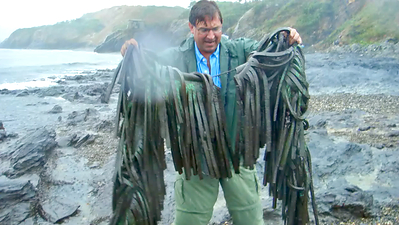 Scott Smith displays bioFOAM during cleanup