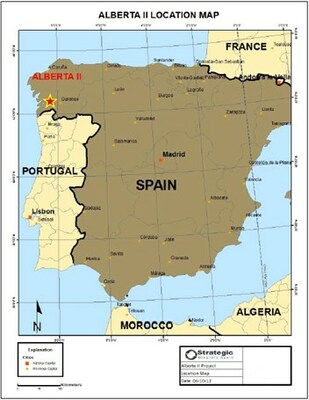Figure 1: Location of the Lithium Property (CNW Group/Strategic Minerals Europe Corp.)