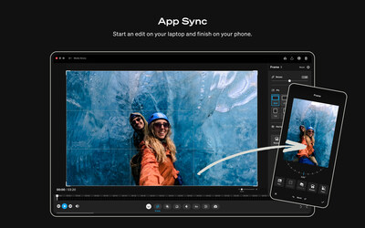 The Quik desktop app features 'app syncing' with the Quik mobile app, making it easy to start a project on one device and then finish it on another