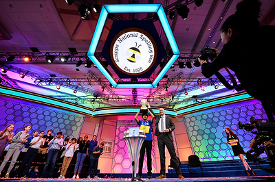 The Scripps National Spelling Bee’s semifinals and finals drew 9.2 million viewers this year, an increase of 22% over 2022 when it debuted on ION. Photo courtesy: E. M. Pio Roda / Scripps National Spelling Bee