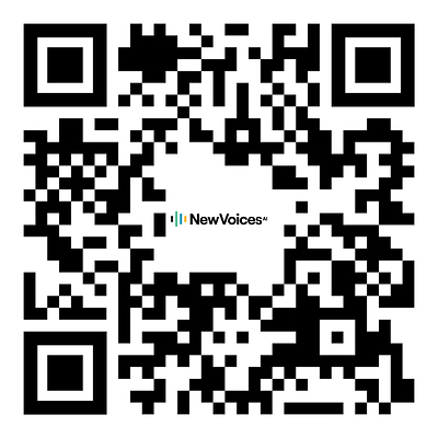 Try out NewVoices.ai by scanning the QR code.