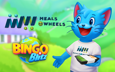 Bingo Blitz's mascot Blitzy will be promoting the charity partnership within the app! (PRNewsfoto/Playtika)