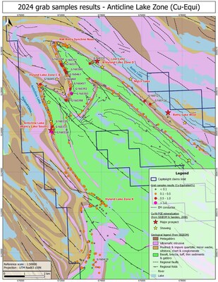 2024 grab samples results - Anticline Lake Zone (Cu-Equi) (CNW Group/IC Capitalight Corp.)