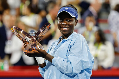 Victoria Mboko, winner of the 2025 National Bank Open, photo: Pascal Ratthé, Tennis Canada. (CNW Group/National Bank of Canada)