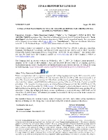 Tinka Announces Filing of NI 43-101 Technical Report for the PEA on the Ayawilca Property, Peru (CNW Group/Tinka Resources Limited)